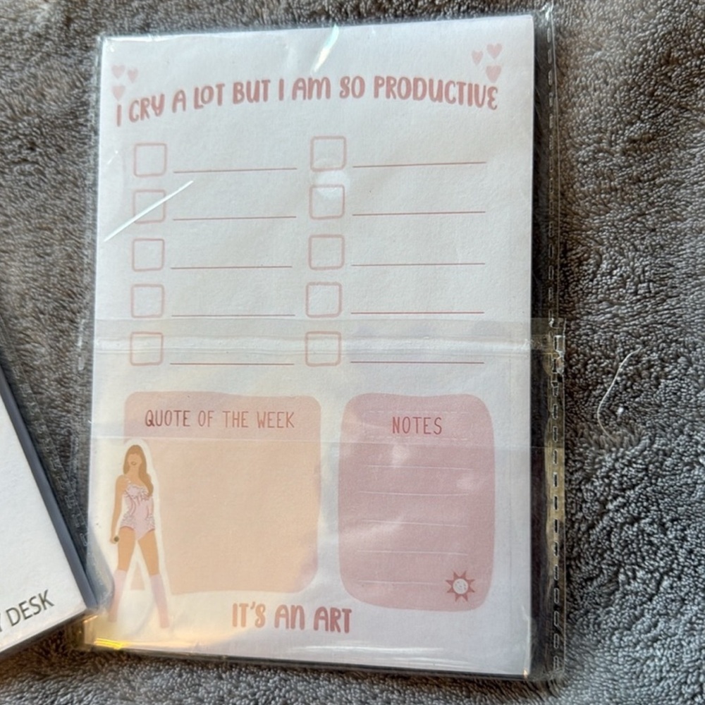 Taylor Swift Stationary I Cry a Lot But I am So Productive To Do List Notepad